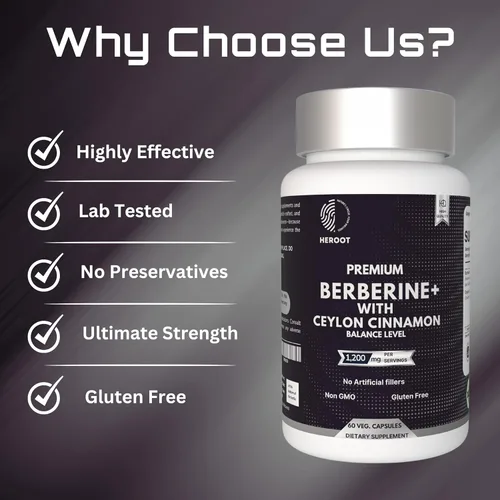 Vista 7 de Berberina prémium con cápsulas de canela de Ceilán, 120 unidades, vegetariana, sin OMG, sin gluten, certificada orgánica