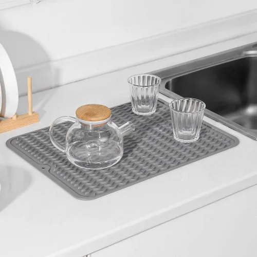 Vista 784 de MicoYang Alfombrilla de Silicona para Secar Platos de Múltiples Usos, Fácil de Limpiar, Ecológica, Alfombrilla de Silicona Resistente al Calor