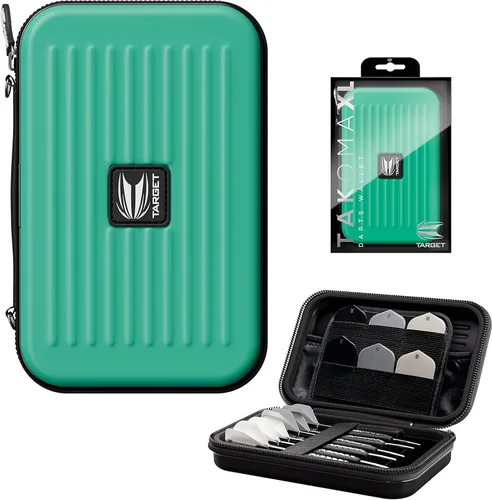 Target Darts Takoma - Funda tipo cartera XL para dardos, color aguamarina, con capacidad para 6 dardos, soporte protector de EVA con bolsas de doble