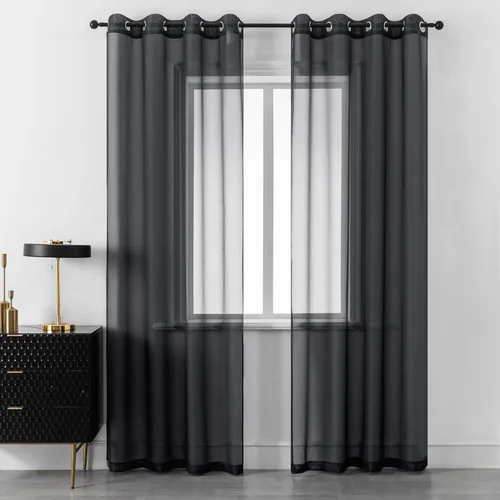 Vista 30 de Cortinas traslúcidas de 108 pulgadas para sala de estar, dormitorio, apartamento, ventana, 2 paneles con ojales, cortinas semitransparentes