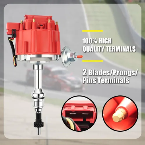 Vista 2 de MAS Distribuidor de Encendido HEI Premium de 65K Voltios con Cables de Bujías de Alto Rendimiento y Arnés de Cableado de Batería Pigtail Gratuito