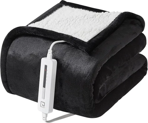Vista 31 de EHEYCIGA Manta térmica tamaño King: 9 niveles de calefacción, apagado automático de 10 horas, sherpa suave y acogedora, doble control, 90 x 100