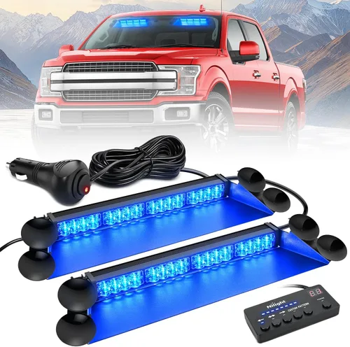 Vista 15 de Nilight Luces estroboscópicas de emergencia para parabrisas, luces de advertencia de peligro y seguridad súper brillantes con ventosas LED