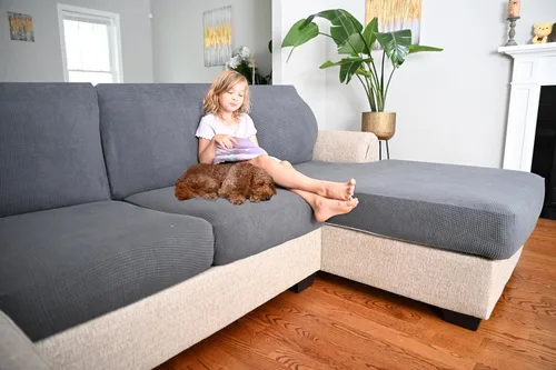 Vista 9 de Hudson Comfort Fundas para sofá modular en forma de U, 10 fundas de sofá súper elásticas, juego de protectores de sofá de microfibra suave de 7.58