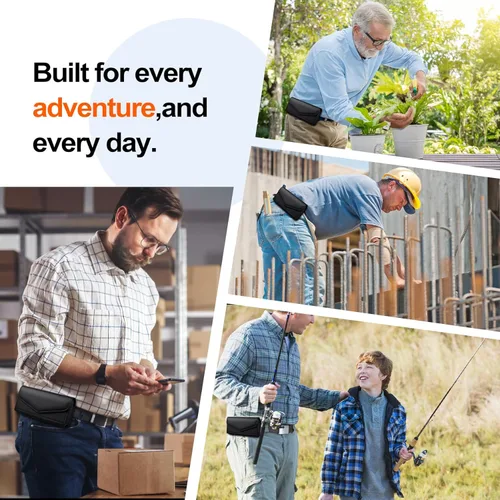 Vista 8 de Funda de cuero para teléfono celular con soporte para tarjeta y clip para cinturón Estuche protector para iPhone Pro 17 16 15 14 13 12 16e, Samsung