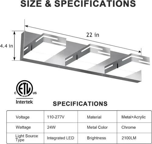 Vista 4 de Lámparas LED modernas para tocador de baño, 3 luces, 5CCT, regulables, luces de tocador negro mate para accesorios de iluminación de baño sobre