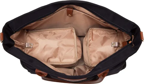 Vista 7 de Abby - Bolsa de extracción de leche con correas de cuero real, elegante bolsa de bombeo con bolsillos aislados, almacenamiento para laptop e