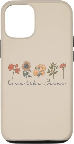 Vista 28 de Love Like Jesus - Carcasa para iPhone 17, diseño de flores y texto bíblico, religioso