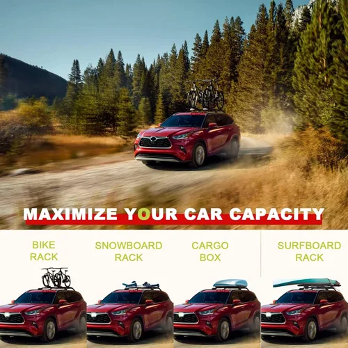 Vista 7 de KINGGERI Barras transversales bloqueables de 260 libras para portaequipajes que se ajustan a Toyota Highlander 2020-2026 XLE Limited Platinum