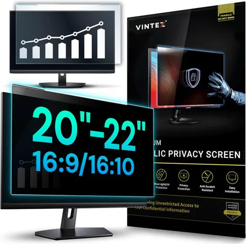 Vista 17 de VINTEZ Pantalla de privacidad de 14 pulgadas 16:9 para monitor de computadora y laptop, película protectora antirreflejos, filtro de luz azul