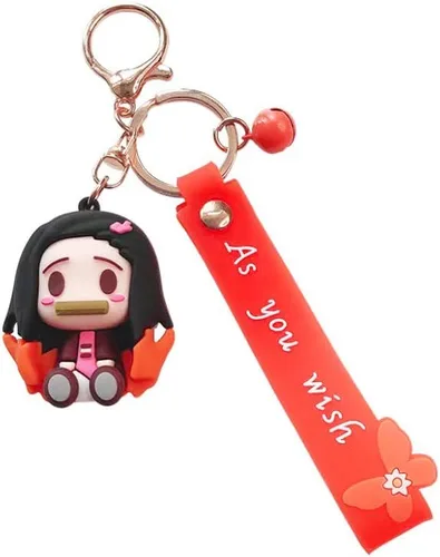 LAVVICHA Demon Slayer Kimetsu No Yaiba Llavero Tanjirou Nezuko Zenitsu Inosuke Lindo llavero con dije de figura