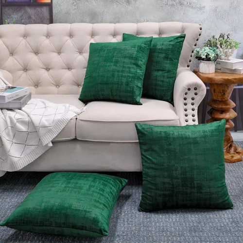 Vista 8 de Home Soft Things Juego de 2 fundas de almohada de terciopelo texturizado, 14 x 26 pulgadas, color verde azulado profundo, fundas decorativas