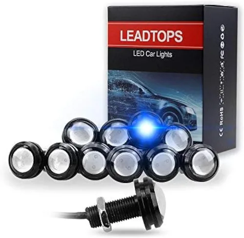 Vista 7 de LEADTOPS 10 luces LED de 0.709 in y 12 V Eagle Eye para coche, antiniebla, DRL, luz de marcha de marcha atrás, luces de roca trasera inversa