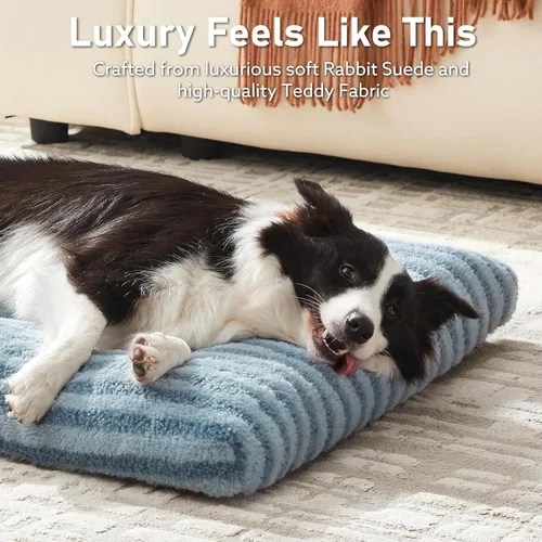 Vista 3 de FURTIME Cama lavable para perros pequeños, camas de lujo para jaulas de perros, cojín cómodo y esponjoso para perrera, alfombrilla antideslizante