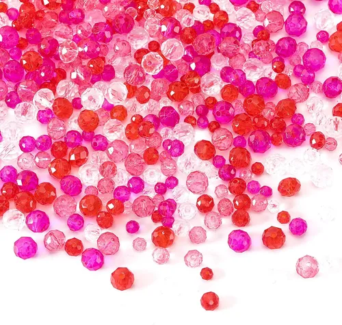 Vista 8 de 1000 cuentas de Navidad, cuentas de color rojo, verde y blanco AB para pulseras Rojo Verde Blanco AB