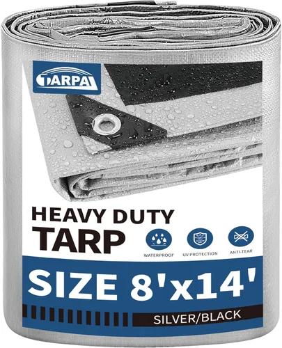 Vista 40 de TARPAL Lona 4x8 Pies Lonas Pequeñas Resistentes Impermeables 10mil Cubierta Protectora Multiusos Impermeable, Protección contra la Nieve o los Rayos
