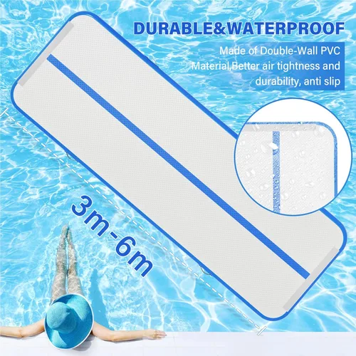 Vista 6 de IBATMS Colchoneta de Volteretas Aéreas Tumble Track, Colchoneta de Aire Inflable de Gimnasia de 4/8 pulgadas para Uso