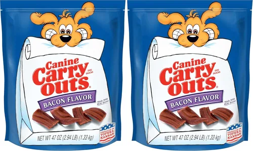 Vista 13 de Canine Carry Outs Golosinas para perros, sabor a tocino, 22.5 onzas (paquete de 4), hechas con tocino real