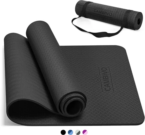 CAMBIVO Tapete de yoga para mujeres, hombres y niños, 1/3, 1/4 y 2/5 pulgadas, extra grueso, antideslizante, 72 x 24 pulgadas, tapete de yoga de