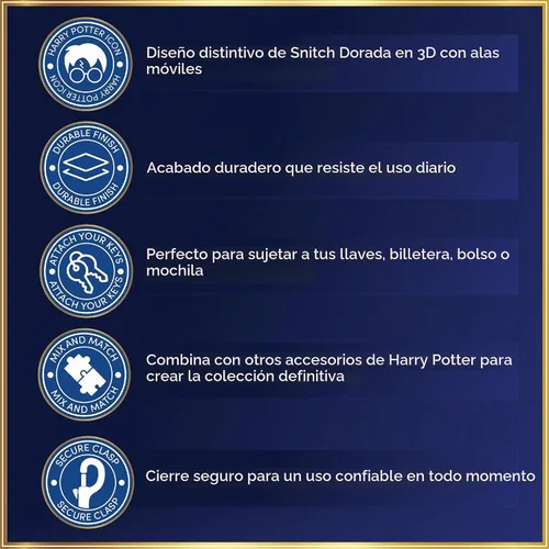 Vista 4 de Llavero 3D oficial de Harry Potter Golden Snitch