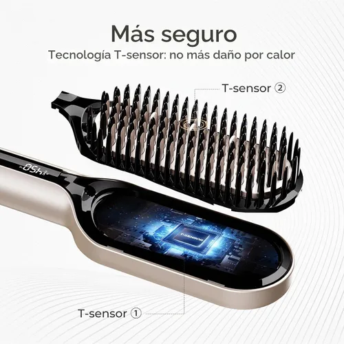 Vista 3 de TYMO Cepillo Alisador de Cabello – Cepillo Alisador Iónico Plus Mejorado con Cerdas Densas, 16 Temperaturas, Doble Voltaje Peine Caliente