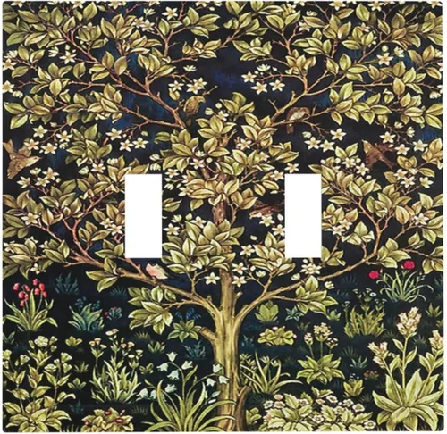 Vista 99 de Placa decorativa para interruptor de luz, playa, rosa, escena nocturna, 2 bandas, 1 palanca, 1 placa de pared dúplex, decoración de placa