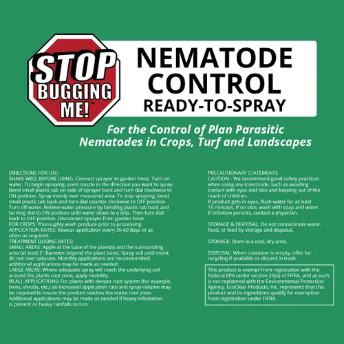 Vista 4 de Stop Bugging Me - Control de plagas de nematodos no tóxico totalmente natural para césped y jardín, concentrado con rociador de manguera de jardín