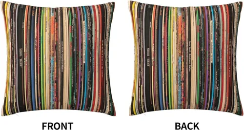 Vista 2 de Funda de almohada cuadrada clásica de discos de rock alternativo, funda de almohada decorativa con funda de cojín para coche, sofá, silla, cama