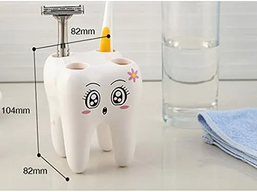 Vista 3 de Lindo Dibujos Animados 4 Agujero Cepillo De Dientes Soporte Soporte Estante Baño Dientes Para Niños