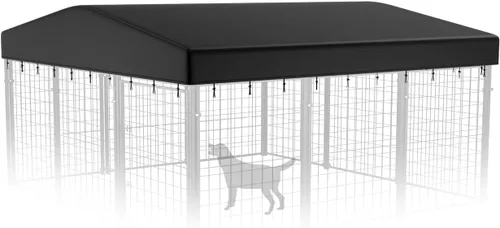 Vista 6 de PawGiant Reemplazo de la cubierta de la perrera para perros al aire libre, cubierta impermeable resistente a los rayos UV para recinto grande de 4 x