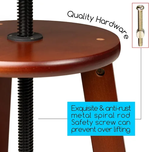 Vista 6 de MEEDEN Taburete de dibujo de madera con altura ajustable, taburete de artista, taburete de estudio de oficina, hasta 220 libras, madera de haya