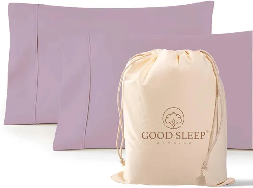 Vista 18 de Juego de 2 fundas para almohadas de 1000 hilos tamaño Standard en color negro, 100% de algodón egipcio con algodón de fibra larga y tejido satén