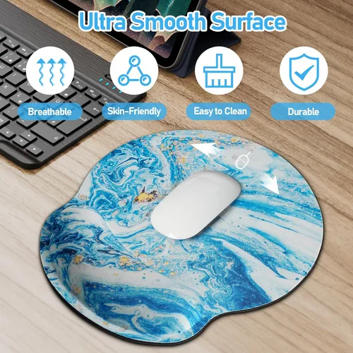 Vista 2 de Alfombrilla de mouse con reposamuñecas, alfombrilla de mouse ergonómica con soporte para la muñeca, alfombrilla de mouse para aliviar el dolor