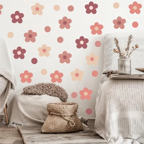 Vista 11 de Calcomanías de pared de estrellas coloridas para dormitorio de niños y niñas, calcomanías de pared de estrellas extraíbles de tamaño mixto