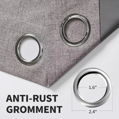 Vista 67 de CUCRAF - Juego de 2 paneles de cortinas de ventana con oscurecimiento total del 100%, de 54 pulgadas de largo, con aspecto de lino falso, cortinas