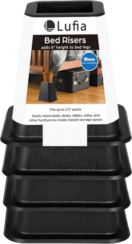 Vista 8 de Lufia Elevadores de muebles de cama resistentes, apilables, elevadores de cama para sofá, mesa, sofá, silla o escritorio, juego de 4 elevadores