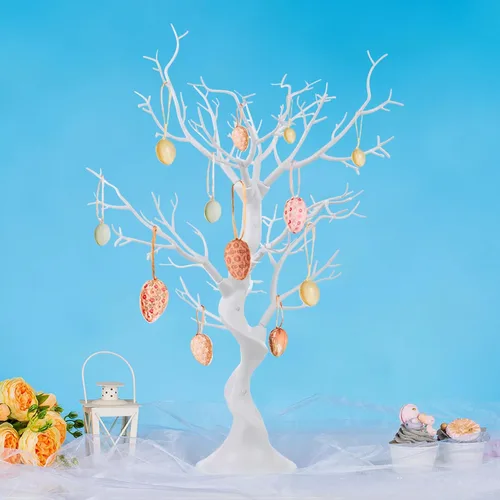 Sziqiqi Árbol artificial blanco para centro de mesa de árbol para bodas, Navidad, fiesta de cumpleaños, hogar, decoración interior y exterior, 23