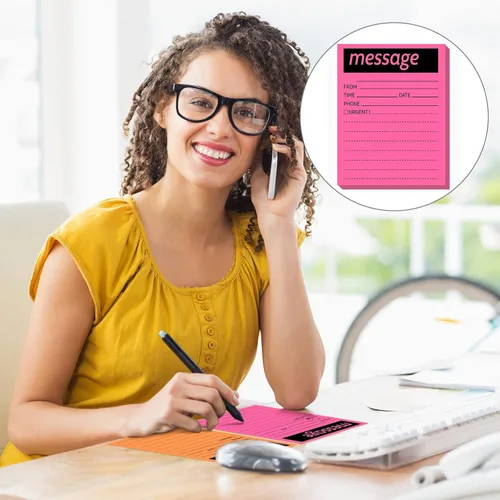 Vista 5 de Geyee 9 blocs de notas adhesivas de mensajes telefónicos de 4 x 5 pulgadas, varios colores neón, notas adhesivas urgentes autoadhesivas