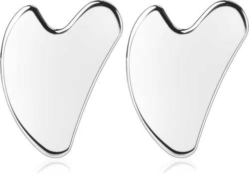 Vista 8 de BTYMS Herramientas faciales de Gua Sha, herramienta en forma de corazón Guasha herramienta de acero inoxidable para esculpir la cara
