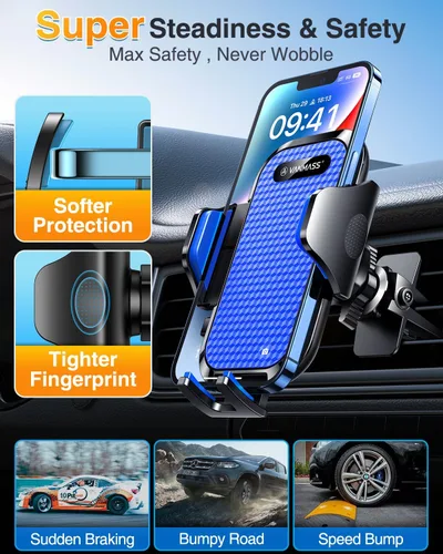 Vista 5 de VANMASS Soporte para teléfono de ventilación de automóvil compatible con iPhone 17 Pro Max 16 15 14 13 12 11 X Xr Mini SE Android Mobile Cell