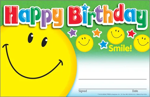 TREND enterprises, Inc. Happy Birthday Smile Recognition Awards, 30 ct
