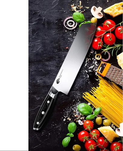 Vista 7 de TUO - Cuchillo de chef Kiritsuke de 8.5 pulgadas - Cuchillo japonés para carne y verduras, de acero alemán de alto carbono - Mango de madera