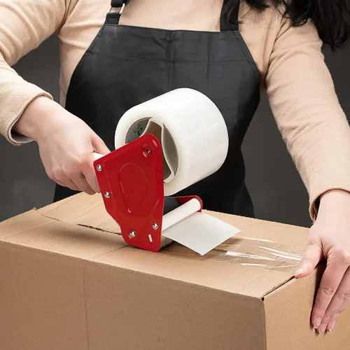 Vista 6 de Restaurantware - Pistola dispensadora de cinta RW Base de 9.8 pulgadas, 1 pistola de cinta de envío resistente - Freno ajustable, hoja afilada