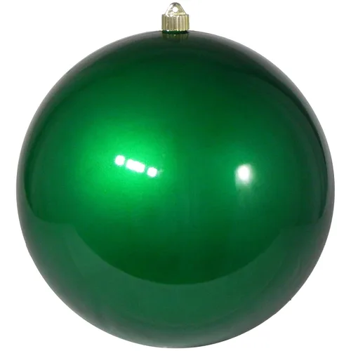 Vista 231 de Christmas By Krebs 6" (150mm) Purpurina Verde Esmeralda [2 Piezas] Esfera Extra Grande Sólida Super Grande de Plástico para Exteriores, Resistente