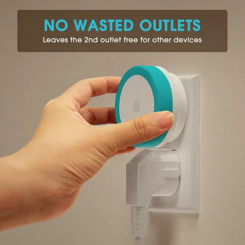 Vista 5 de Luz de Noche Briignite Azul Azure, Luces de Noche Enchufables en la Pared [2Pack], Luz Nocturna con Sensores de Luz, Luz LED de Noche