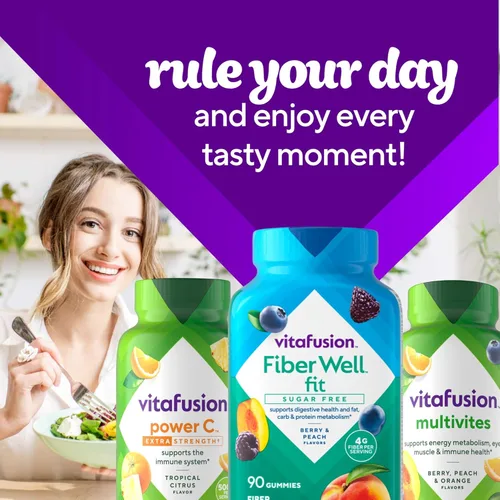 Vista 10 de Vitafusion - Suplemento de gomitas con fibra Well Fit, 90 unidades (el embalaje puede variar)