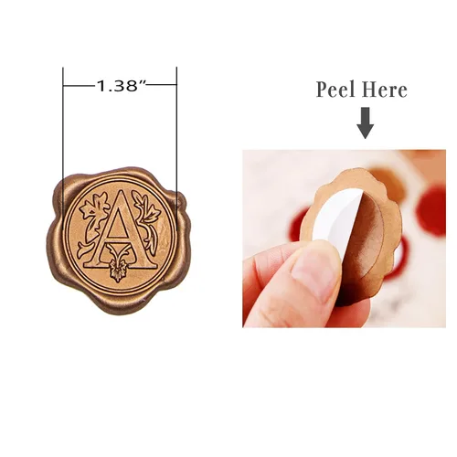 Vista 3 de Adhesivos de sellado de cera, autoadhesivos, para sello de cera de letras, invitaciones de boda, decoración de embalaje, ideas de regalo de Navidad