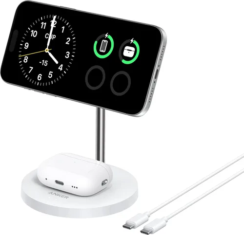 Vista 7 de Anker Soporte de Cargador MagGo Compatible con MagSafe, Cargador Inalámbrico para iPhone 17, Estación de Carga 2 en 1, Certificado Qi2 Carga Rápida