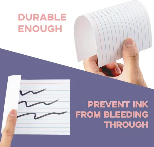 Vista 3 de Goefun - 300 tarjetas de índice con rayas de 3 x 5 pulgadas, tarjetas de notas con rayas blancas de 3 x 5 para estudiar, tomar notas y lista