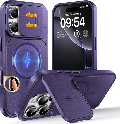 Vista 42 de TOCOL Funda para iPhone 11, compatible con Magsafe, protección completa de cámara, imanes integrados, protección contra caídas, funda translúcida